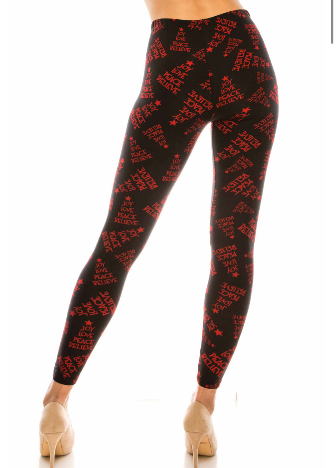 Buttery Soft Joy Love Peace Believe Leggings - Reg. One Size