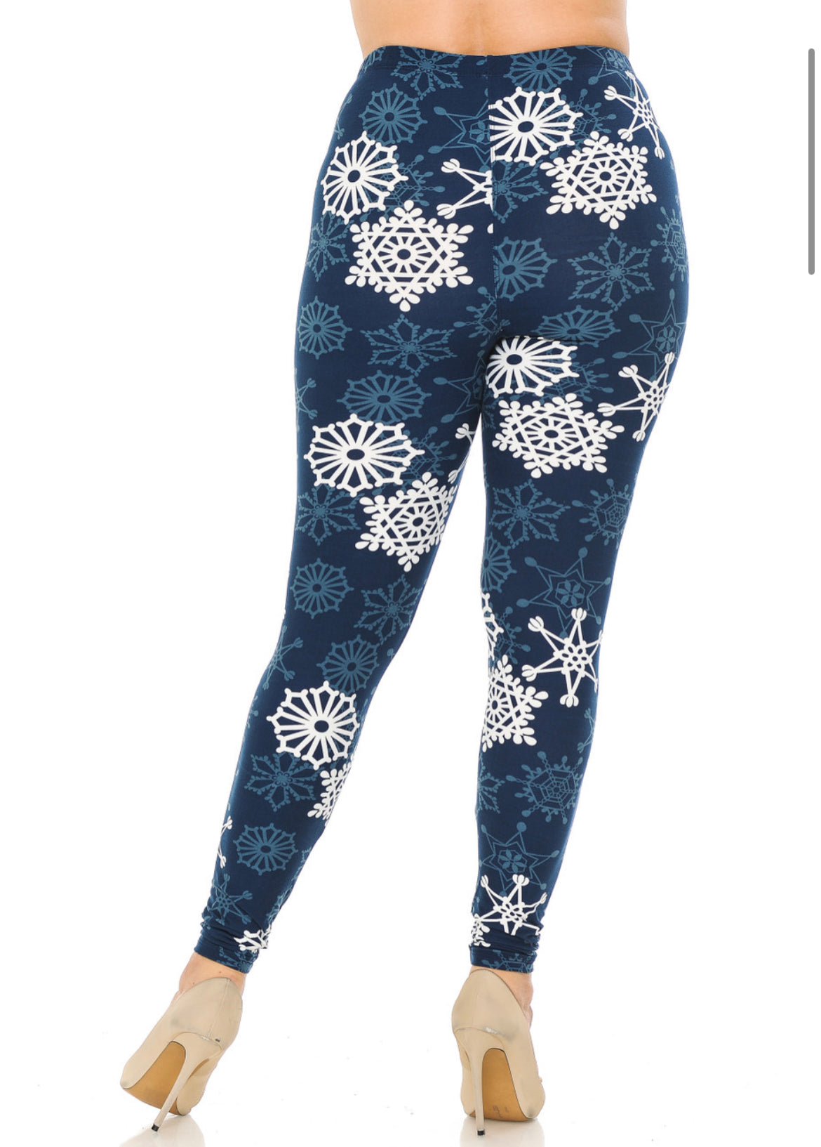 Buttery Soft Gorgeous Snowflake Leggings - Plus Size