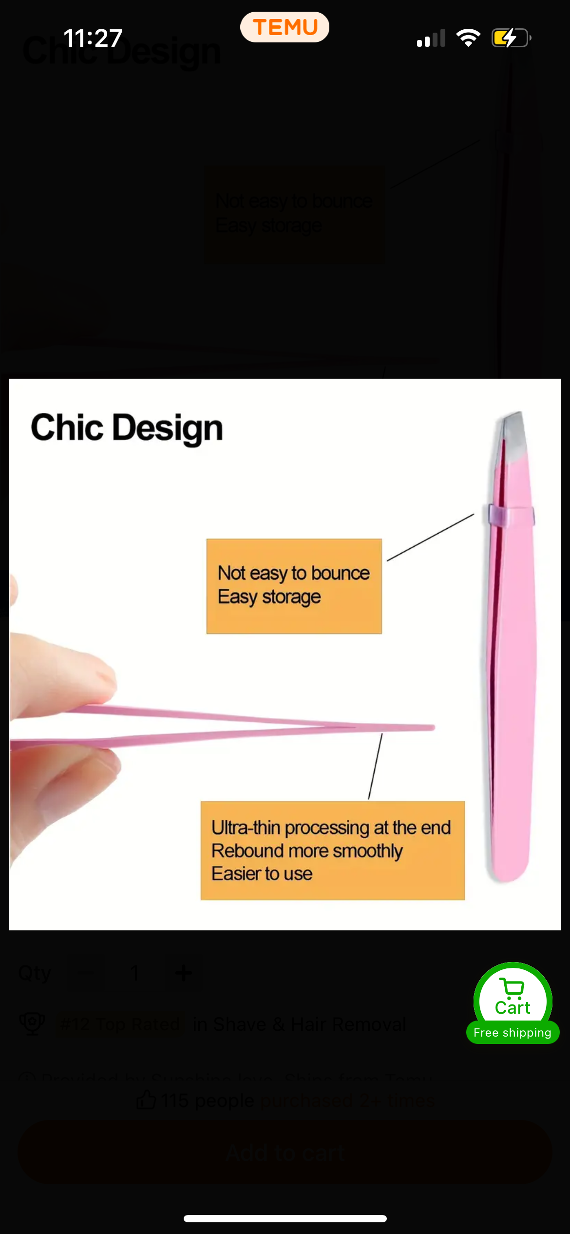 Pink Diagonal Tweezers