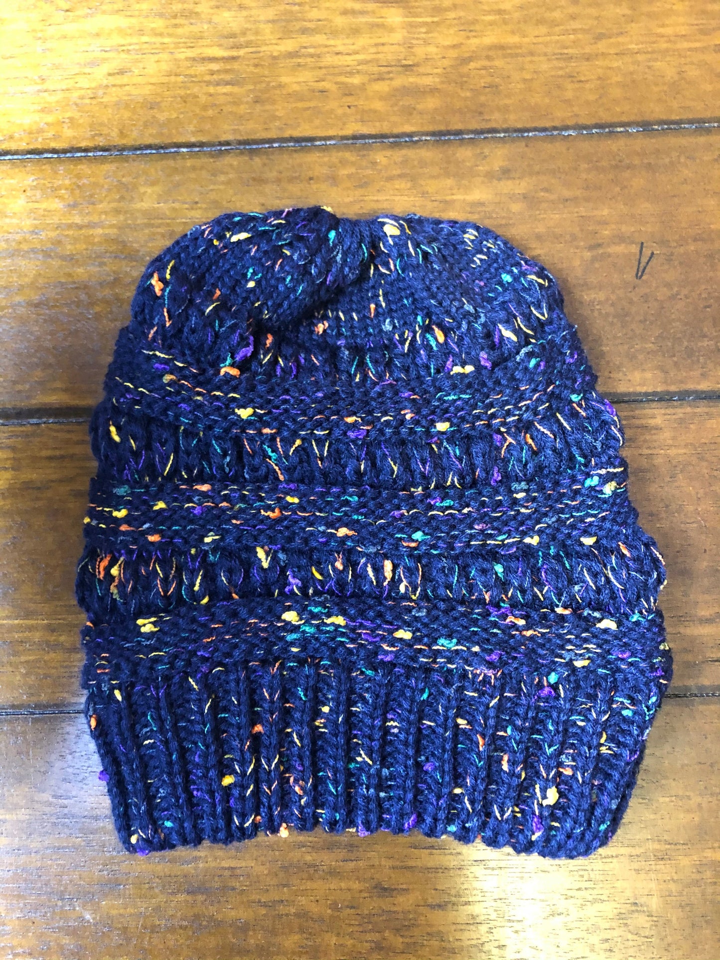 Pony Tail Beanie - Blue