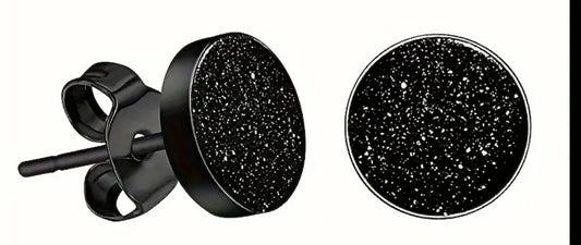 6mm Stainless Steel Hypoallergenic Black Cluster Earrings