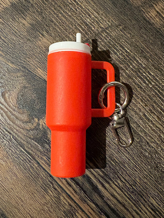Mini Red Chapstick Keychain Holder