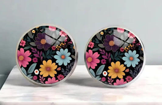 Vintage Floral Stud Earrings