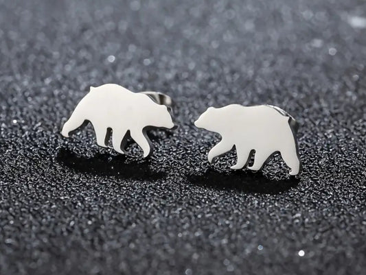 Stainless Steel Bear Earrings