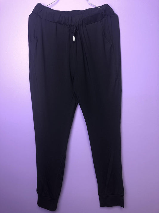 Silky Black Joggers - Shear Xcitement Boutique