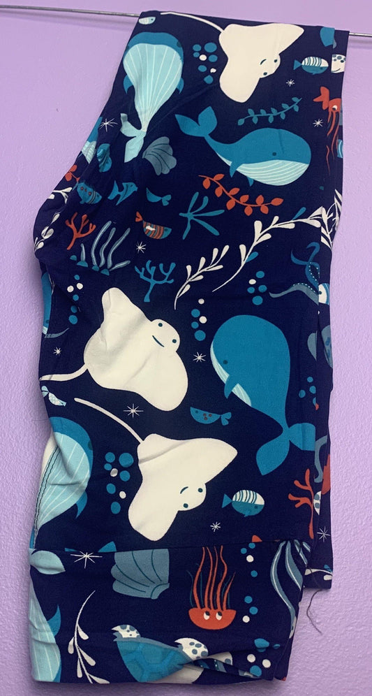 Buttery Soft Under The Sea Design With Yoga Waist Legging - Shear Xcitement Boutique