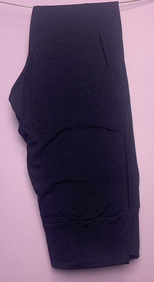 Buttery Soft Solid Navy Blue With Yoga Waist Legging - Shear Xcitement Boutique