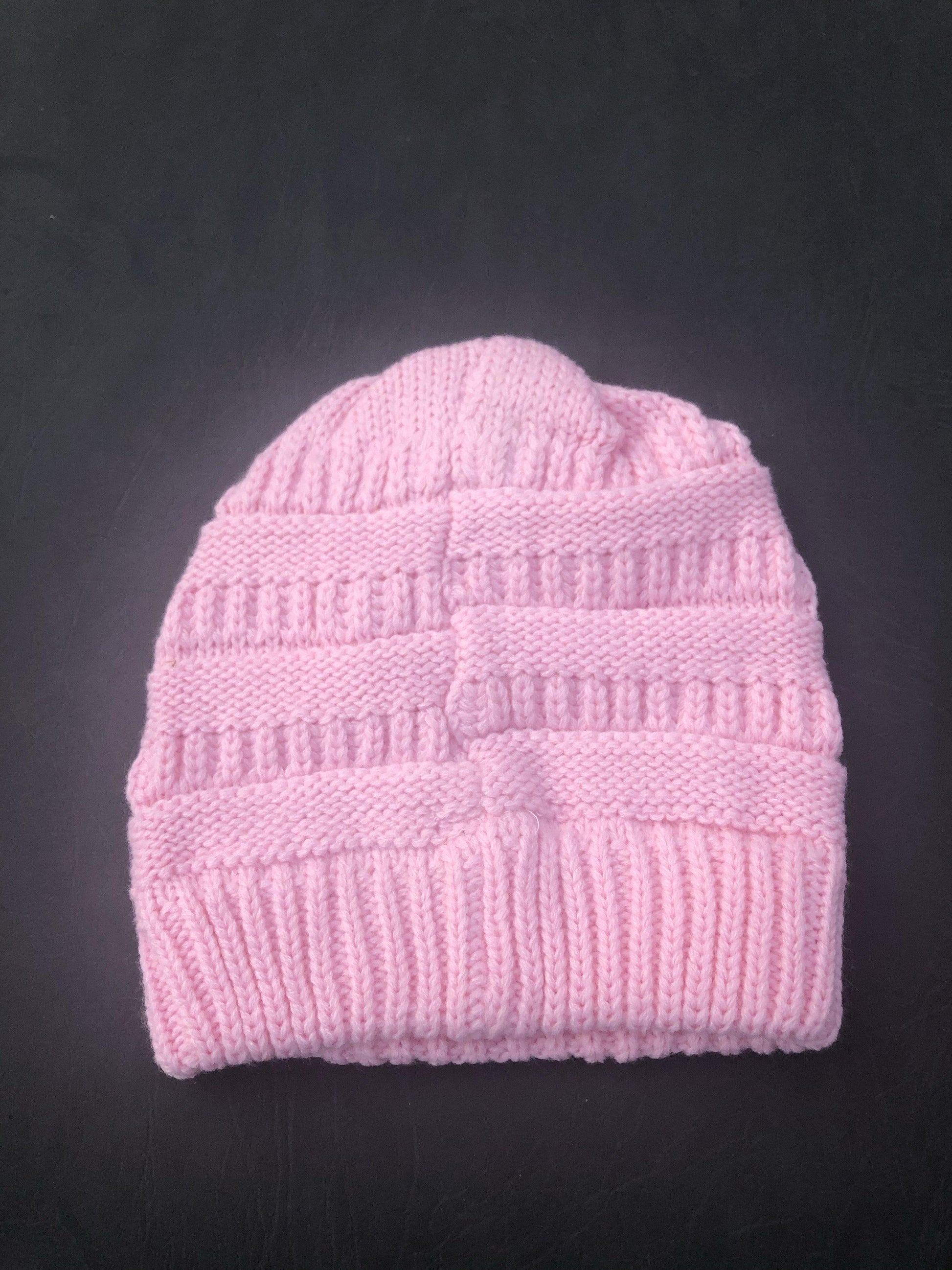 Pink knitted Beanie Hat