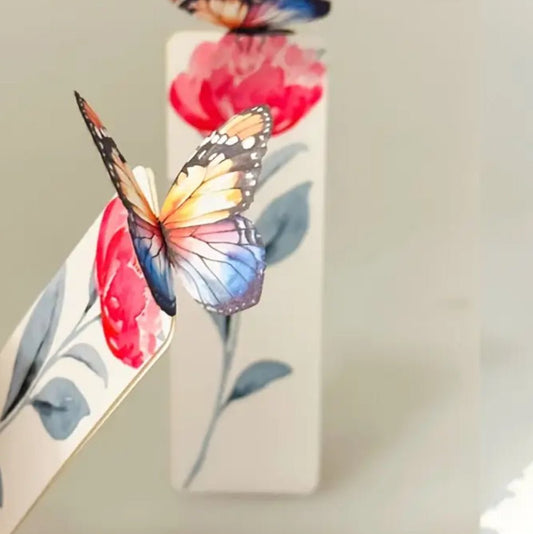 Three Dimensional Butterfly Paper Bookmark - Multicolor - Shear Xcitement Boutique